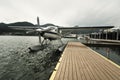 Seaplane at dock in Juneau Royalty Free Stock Photo