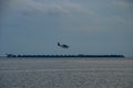 A seaplane ferrying holidaymakers around the Maldives