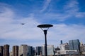 Seaplane over New York City`s East River