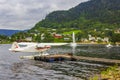 Seaplane on the jetty in town Fagernes Norway