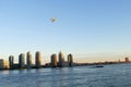 Seaplane landing on East River in New York