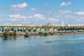 Seaplane landing in Miami Main channel, Florida, USA