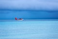 Seaplane landing on the sea