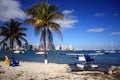 Seaplane and Miami Skyline Royalty Free Stock Photo