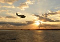 Seaplane over island Royalty Free Stock Photo