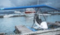 Seaplane parked near pier Royalty Free Stock Photo