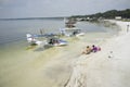 Seaplanes moored in shallow water at Lake Weir Florida USA Royalty Free Stock Photo