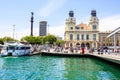 Seaport of Barcelona, Columbus statue, touristic submarine