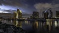 Seaport village San Diego at night