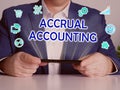 Search ACCRUAL ACCOUNTING button. Modern Bookkeeping clerk use internet technologies