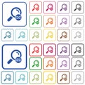 Search address outlined flat color icons