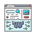 search algorithm seo color icon vector illustration