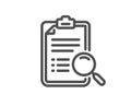 Search analysis line icon. Find document sign. Vector Royalty Free Stock Photo