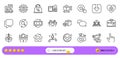 Search, Artificial intelligence and Loyalty points line icons for web app. Pictogram icon. Line icons. Vector
