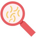 search bacteria, magnifying glass, Isolated Vector icon that can be easily modified or edit