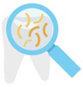 search bacteria, magnifying glass, Isolated Vector icon that can be easily modified or edit