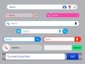 Set of search bar or search boxes ui interface for website