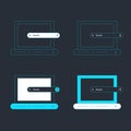 Search bar collection with dark blue color. Website ui design, search Internet box, browser engine text field Royalty Free Stock Photo