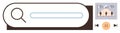 Search Bar with Data Visualization and Media Control Elements for Interface Design Royalty Free Stock Photo