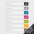 Search Bar Field - Colorful Vector Icon Set - Isolated On Transparent Background