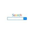 Search bar field. Simple browser window isolated on white background. Browser search. Interface element with search button. Search Royalty Free Stock Photo