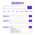 Search Bar Field Vector. Search Engine Browser Window Template. Pop Up List, Search Results. Elements Of Search Magnifier Icon And Royalty Free Stock Photo