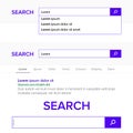 Search Bar Field Vector. Search Engine Browser Window Template. Pop Up List, Search Results. Flat Template Design For Internet Web Royalty Free Stock Photo