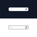 A search bar with an icon, with a blinking cursor. HTML template element. User interface for the website and application