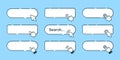 Search bar for interface, design and website on bright background. Search address and navigation bar icon with mouse cursor. A
