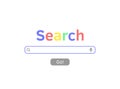 Search bar. Internet web page. Vector browser. Flat window page.