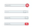 Search bar isolated on white background. Vector template for internet searching. Web-surfing interface Royalty Free Stock Photo