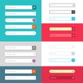 Search bar tab for web ui or ux website with buttons interface template isolated element design set image vector illustration Royalty Free Stock Photo