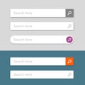 Search bar vector element design, set of web searching boxes with shadow ui template Royalty Free Stock Photo