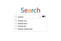 Search bar vector element design, User interface with text about healthy. Vector illustration Royalty Free Stock Photo