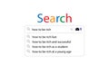 Search bar vector element design, User interface with text about how to rich. Vector illustration Royalty Free Stock Photo