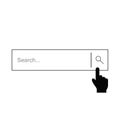 Search bar vector icon - finger clicking a search button