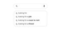 Search bar vector template neumorphism design on white background. Search here field mockup. Browse web element. Button isolated