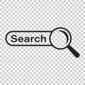 Search bar vector ui element icon in flat style. Search website Royalty Free Stock Photo