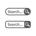 Search bar web page internet browser element design, search box template isolated Ã¢â¬â vector