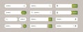 Search bar web UI elements. Abstract set for browsers search button text field. Mobile application graphic frames navigator Royalty Free Stock Photo
