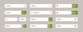 Search bar web UI elements. Abstract set for browsers search button text field. Mobile application graphic frames navigator