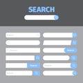 Search bar. Website ui elements rectangle input text boxes with cursor web browser search garish vector set collection Royalty Free Stock Photo