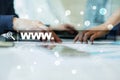 Search bar with www text. Web site, URL. Digital marketing. Business, internet and technology concept. Royalty Free Stock Photo