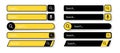 Search bars. Flat web design elements. Templates for website. Black and yellow icons on a white background. Modern selection of Royalty Free Stock Photo