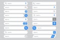 Search bars templates set with pop up list or search results. Vector flat template design for internet browser or web page with Royalty Free Stock Photo