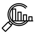 Search benchmark icon outline vector. Survey norm