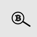 Search for bitcoin icon Royalty Free Stock Photo