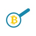 Search bitcoin. Loop and Cryptocurrency. Virtual money. Vector i