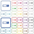 Search box outlined flat color icons Royalty Free Stock Photo