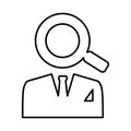 Search Businessman Icon In Line Style